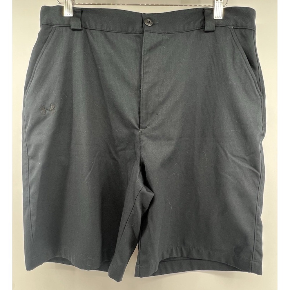 Under Armour Mens Golf Shorts Black Tagged 36 Actual 37 10" Inseam